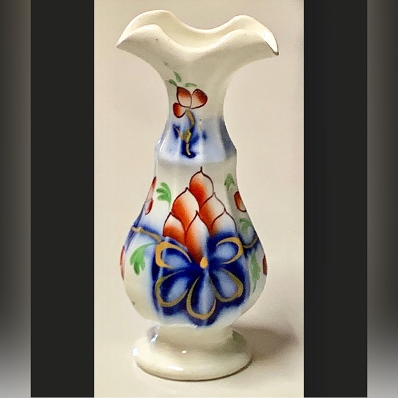 1845 Vintage Ewer Prestatyn Gaudy Welsh 10 Paneled Lustre Bud Vase - Picture 1 of 10